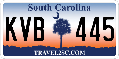 SC license plate KVB445