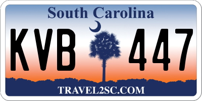 SC license plate KVB447