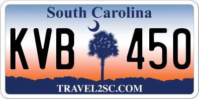 SC license plate KVB450