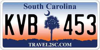 SC license plate KVB453