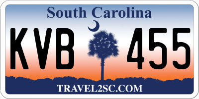 SC license plate KVB455