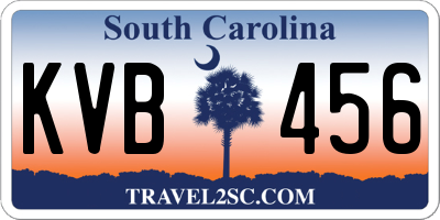 SC license plate KVB456