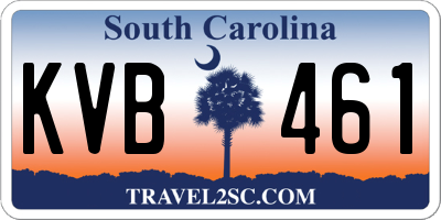 SC license plate KVB461