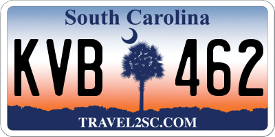 SC license plate KVB462