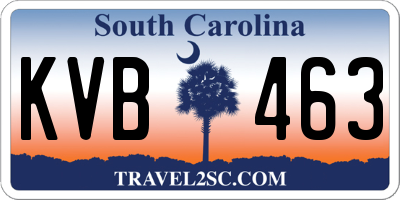 SC license plate KVB463