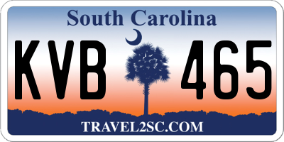 SC license plate KVB465