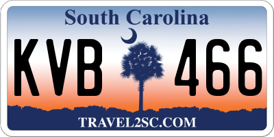 SC license plate KVB466