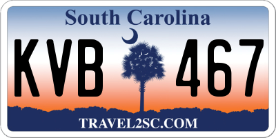 SC license plate KVB467