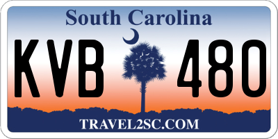 SC license plate KVB480