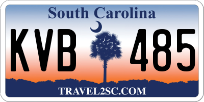 SC license plate KVB485