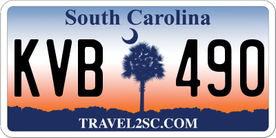 SC license plate KVB490
