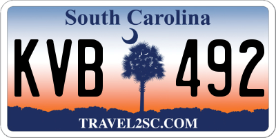 SC license plate KVB492