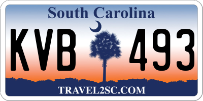 SC license plate KVB493