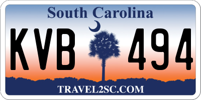 SC license plate KVB494