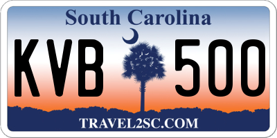 SC license plate KVB500