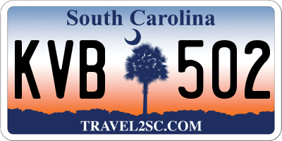 SC license plate KVB502