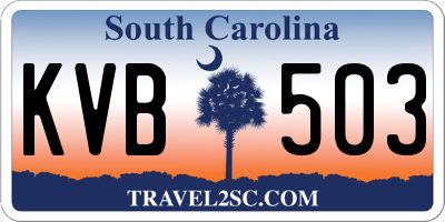 SC license plate KVB503
