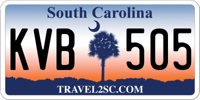 SC license plate KVB505