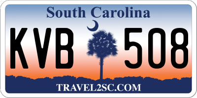 SC license plate KVB508