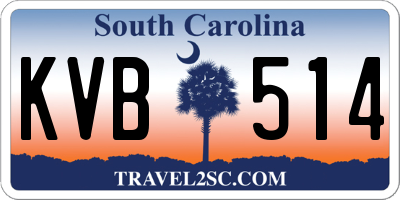 SC license plate KVB514