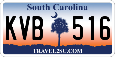 SC license plate KVB516