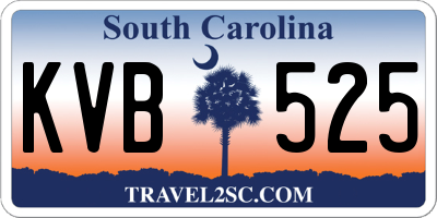 SC license plate KVB525