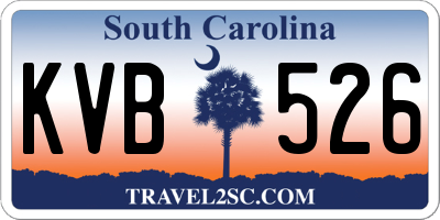 SC license plate KVB526
