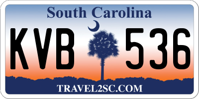 SC license plate KVB536