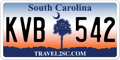 SC license plate KVB542