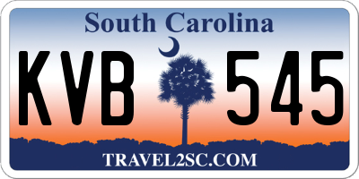 SC license plate KVB545
