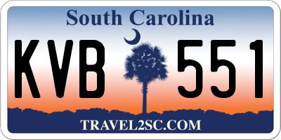 SC license plate KVB551