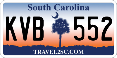 SC license plate KVB552