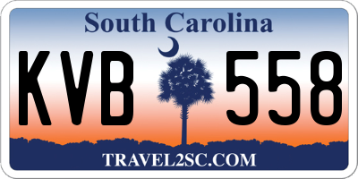 SC license plate KVB558