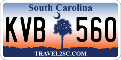 SC license plate KVB560