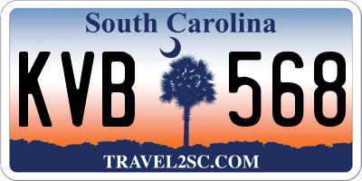 SC license plate KVB568