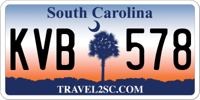 SC license plate KVB578