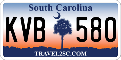 SC license plate KVB580