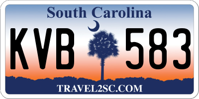 SC license plate KVB583