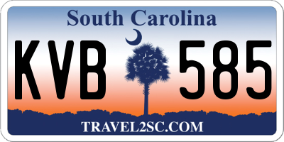 SC license plate KVB585