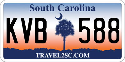 SC license plate KVB588