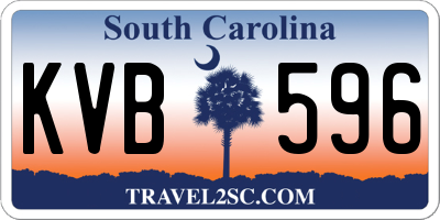 SC license plate KVB596