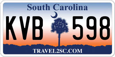 SC license plate KVB598