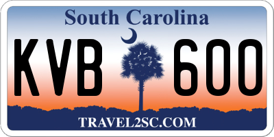 SC license plate KVB600