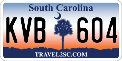 SC license plate KVB604
