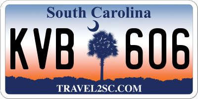 SC license plate KVB606
