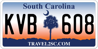 SC license plate KVB608