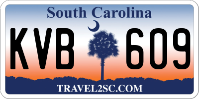 SC license plate KVB609