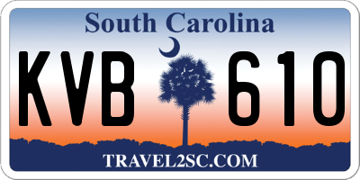 SC license plate KVB610