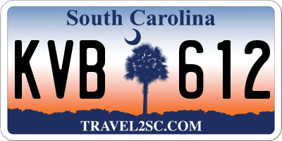 SC license plate KVB612