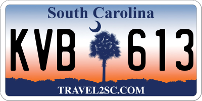 SC license plate KVB613